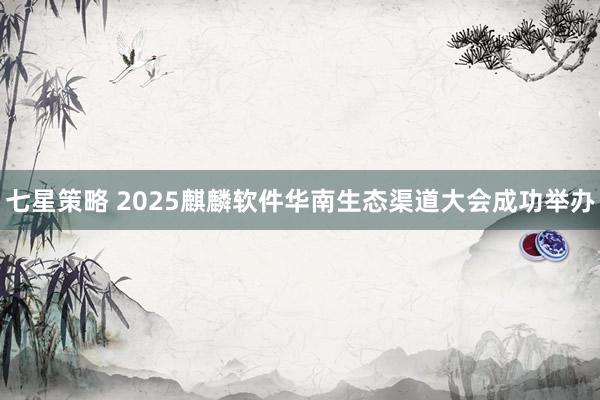 七星策略 2025麒麟软件华南生态渠道大会成功举办